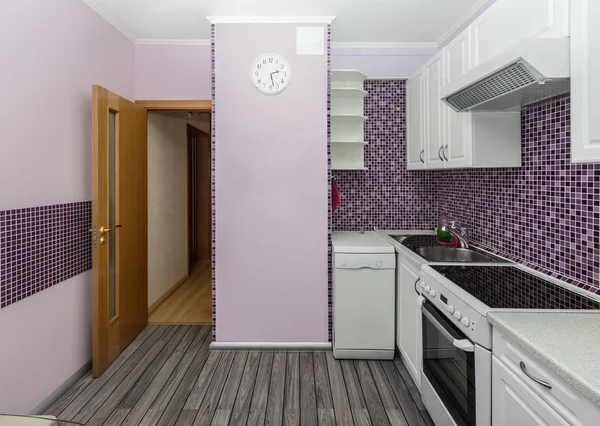 The white lilac interior kitchen room — Stock Photo, Image