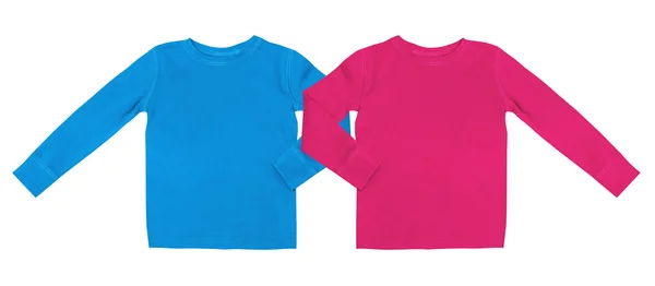 Ropa infantil - mangas largas azules y rosadas — Foto de Stock