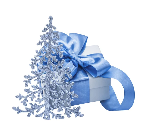 Épinette bleue, sapin et cadeau — Photo