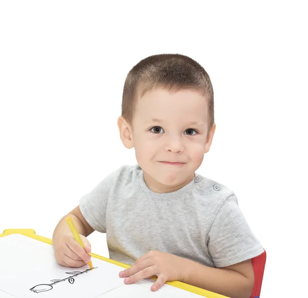 Niño dibujo con lápiz — Foto de Stock
