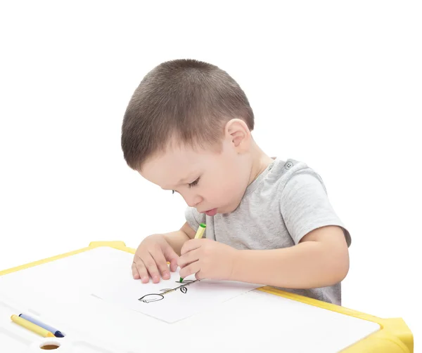 Boy drawing with pencil — Stock Photo, Image