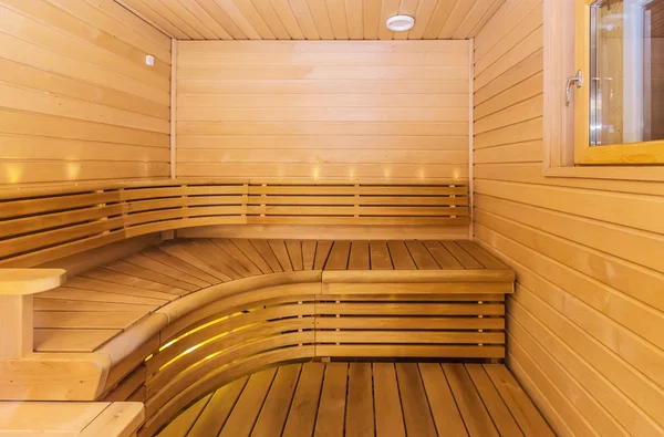 Sauna interior cómodo de madera — Foto de Stock