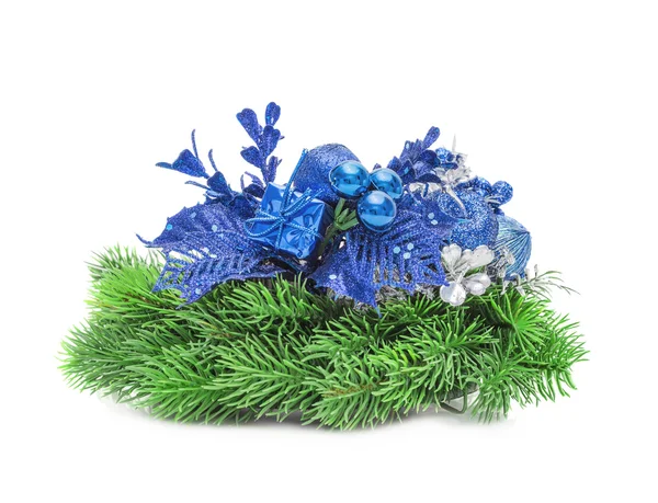 Christmas blue decoration. Holiday New year decorations — Stock Photo, Image