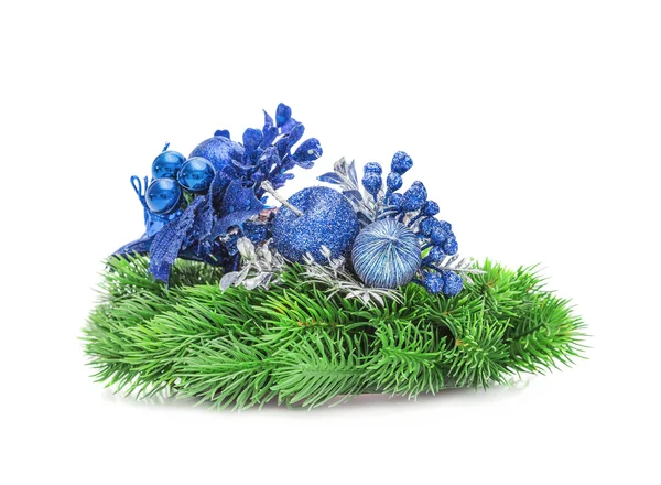 Christmas blue decoration. Holiday New year decorations — Stock Photo, Image