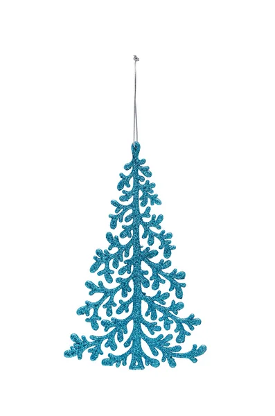 The Christmas blue hanging decoration fir-tree — Stock Photo, Image