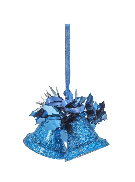 The Christmas blue hanging decoration bell toy — Stock Photo, Image