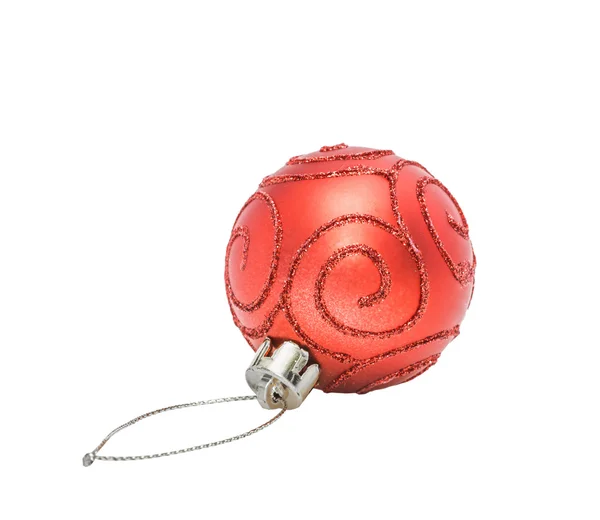 Red Christmas ball decoration — Zdjęcie stockowe