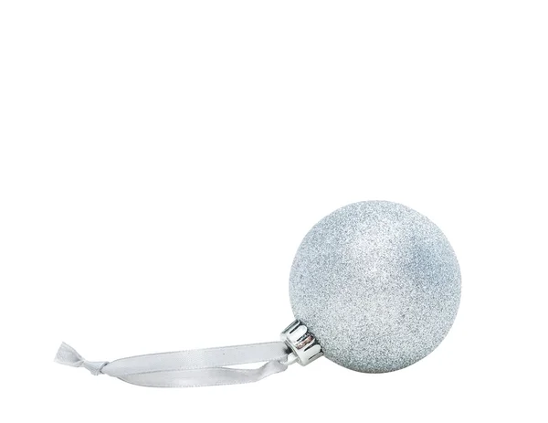 Silver Christmas ball decoration — Stock Photo, Image
