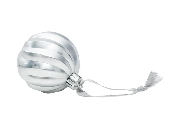 Decoración bola de Navidad plata — Foto de Stock