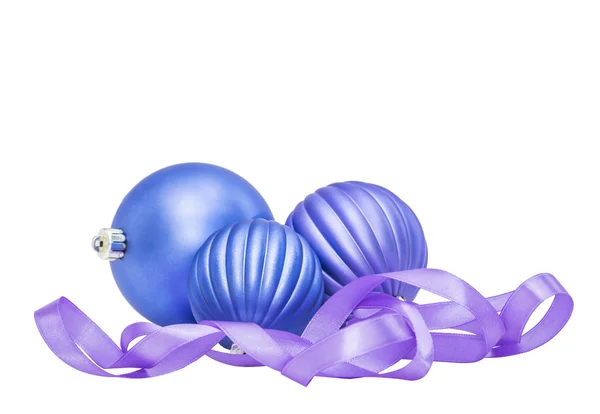 Lilac Christmas and New Year baubles balls — Stock Photo, Image