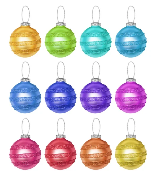 Golden Christmas New Year baubles — Stock Photo, Image