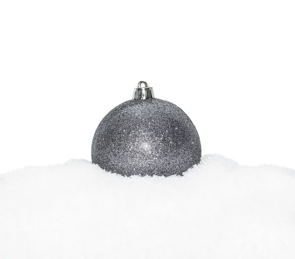 Silver Christmas New Year bauble — Stock Photo, Image