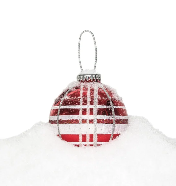 Rosso a scacchi Natale nuovo anno bauble — Foto Stock