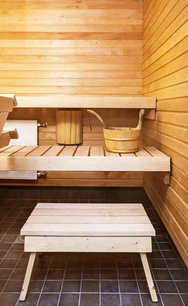 Intérieur du sauna en bois Photo De Stock