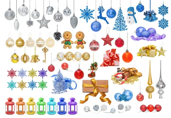 Büyük altın yılbaşı yeni yıl baubles kümesi — Stok fotoğraf