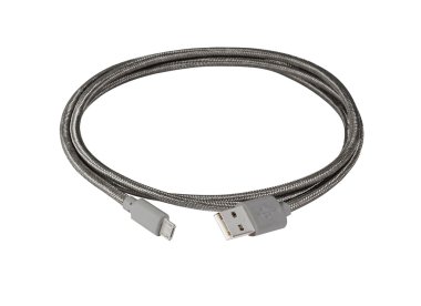 Gri tel usb küçük kablo için örgülü