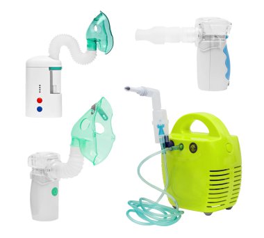 Tıbbi ultrasonik, kompresör ve örgü inhaler, nebülizör, nebülizör, maske ve ağızlık ile nebüler seti