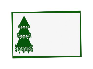 Köknar ağacı ile Noel yeşil kart 