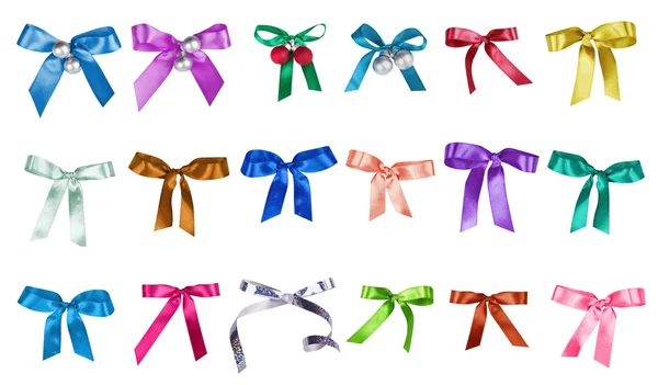 Set of color bows isolated on the white — Stock Photo, Image
