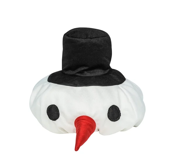 Mössa en snögubbe, en näsa morötter, en svart hatt, jul karnevalen — Stockfoto