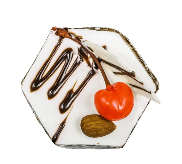 Cherry and almonds cake — Stock Photo, Image