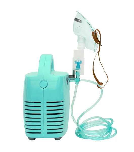 Inhalátor lékařského kompresoru, nebulizer, rozprašovač, mlhovina s maskou — Stock fotografie