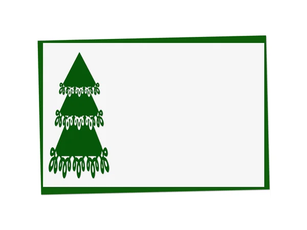 Різдвяна зелена листівка з ялинкою — стокове фото