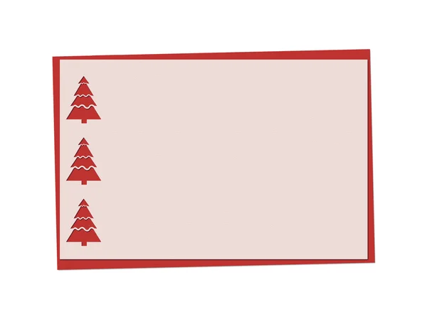 圣诞红卡与杉树 — 图库照片