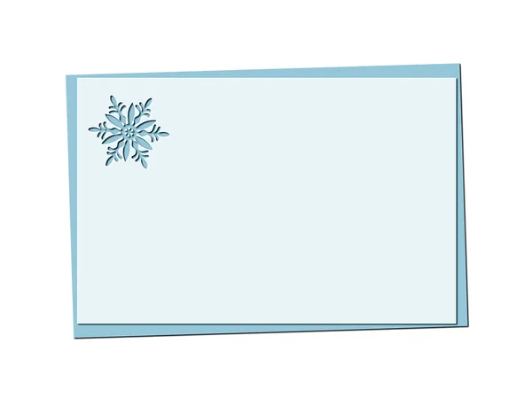 Blå julkort med snöflinga — Stockfoto
