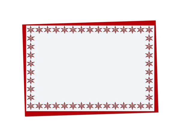 Cartão vermelho de Natal com flocos de neve — Fotografia de Stock