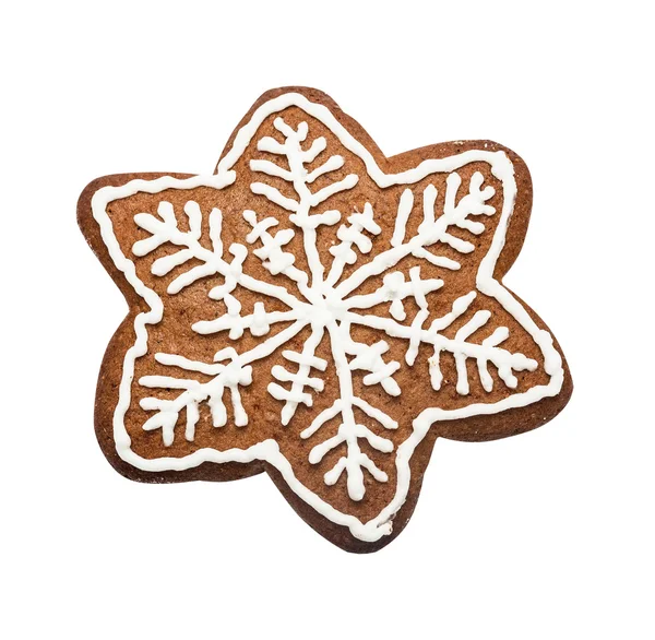 ख्रिसमस ताराच्या आकारात बनविलेले जिंगरब्रेड कुकी — स्टॉक फोटो, इमेज