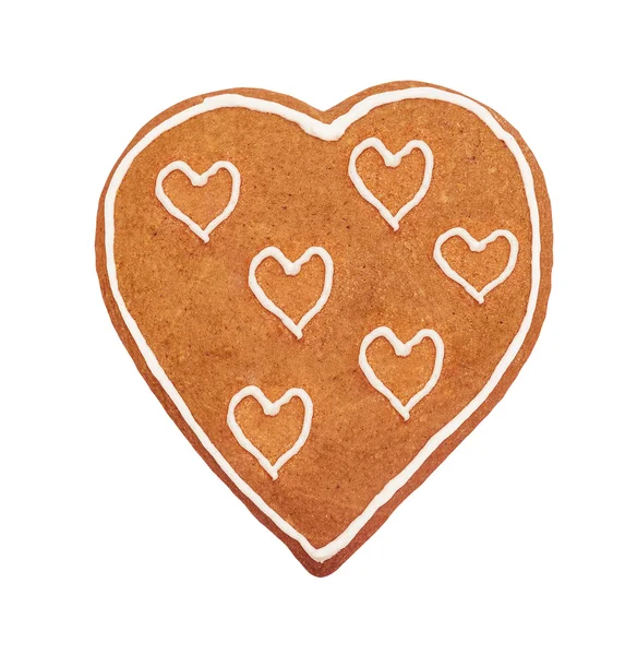 Handmade szív alakú mézeskalács süti — Stock Fotó
