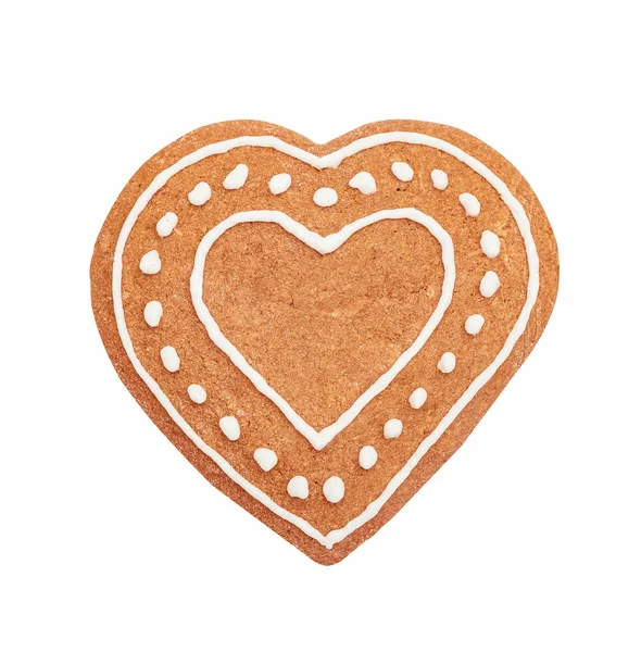 Handmade heart shaped gingerbread cookie — Stock Photo, Image