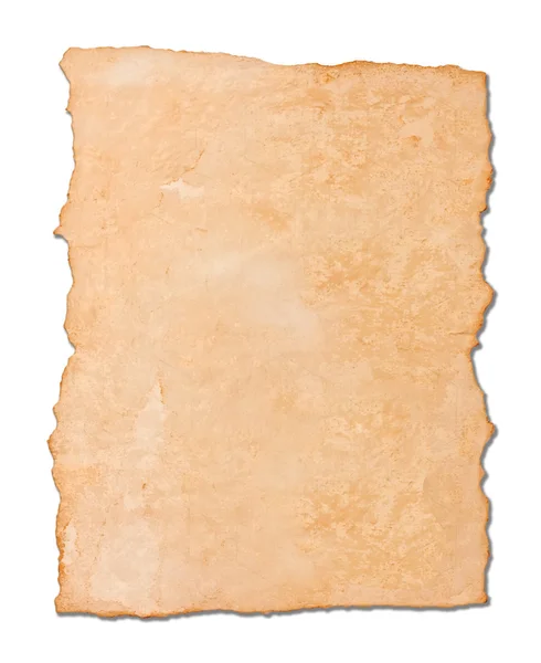 Gammelt Papir Isoleret Hvid Baggrund - Stock-foto