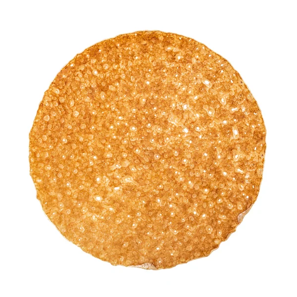 Stuk Maslenitsa Fishnet Pannenkoek Flapjack Slapjack Geïsoleerd Witte — Stockfoto