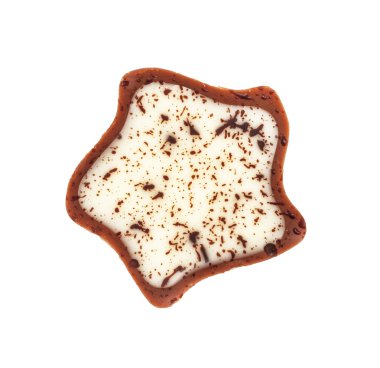 Çikolata candie koleksiyon üst görünümden. Güzel izole üzerinde beyaz arka plan verilen