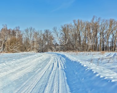 Moscow area kış karla kaplı yol