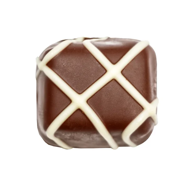Bonbons Chocolat Collection Vue Dessus Magnifiquement Publié Isolé Sur Fond — Photo