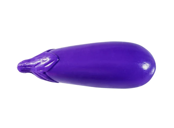 Jouet Pour Enfants Plastique Aubergine Isolé Sur Blanc — Photo