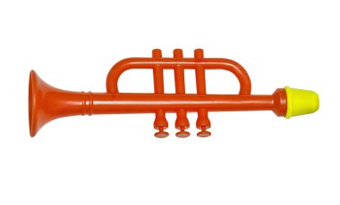 Kırmızı flüt, üzerinde beyaz izole, çocuklar için oyuncak