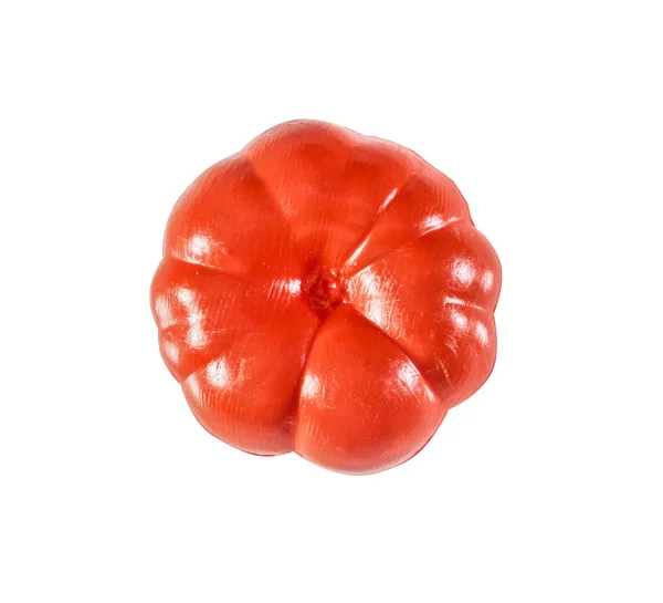 Barnens Leksak Plast Tomat Isolerad Vit — Stockfoto