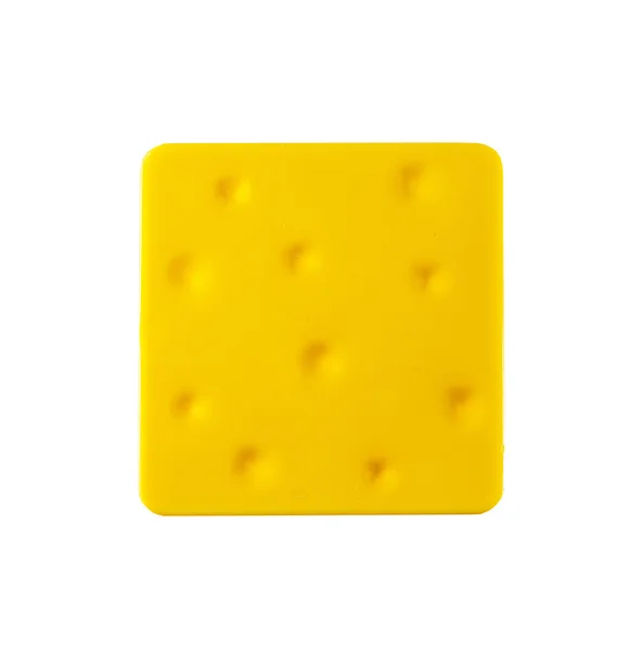 Kinderspielzeug Aus Plastik Käse Isoliert Auf Weiß — Stockfoto