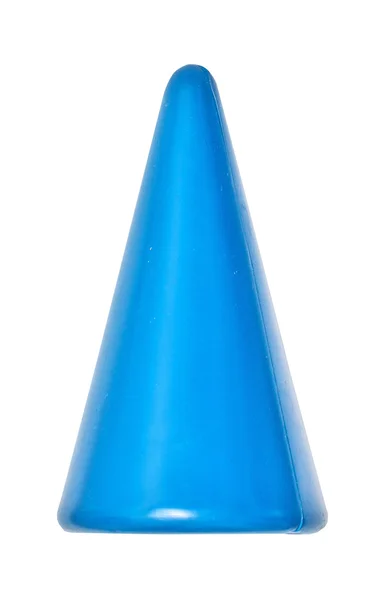 Παιχνίδι, πολύχρωμο μπλε πλαστικό κώνο — Φωτογραφία Αρχείου