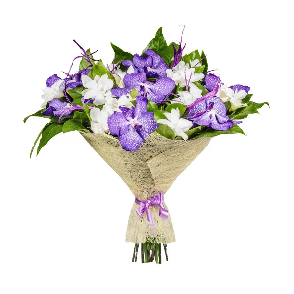 Bouquet von lila und weißen Orchideen — Stockfoto