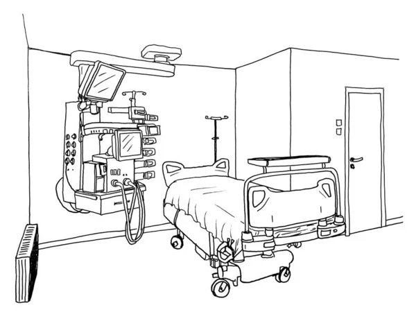 Umělá Ventilace Plic Jednotka Intenzivní Péče Resuscitace Pacientů Kovid Grafický — Stock fotografie