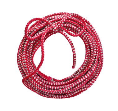 Hank ve yay beyaz üzerine kırmızı bir kablosu