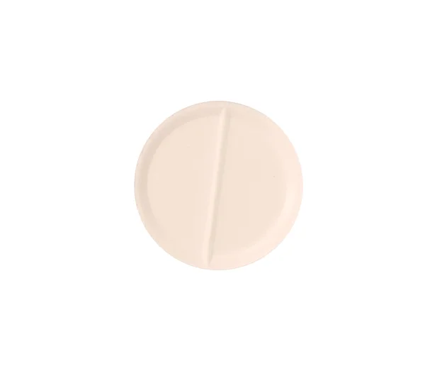Macro naranja píldora médica tableta aislada en blanco —  Fotos de Stock