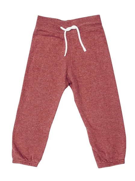 Pantalón deportivo rojo para niños con corbatas aisladas en el blanco — Foto de Stock