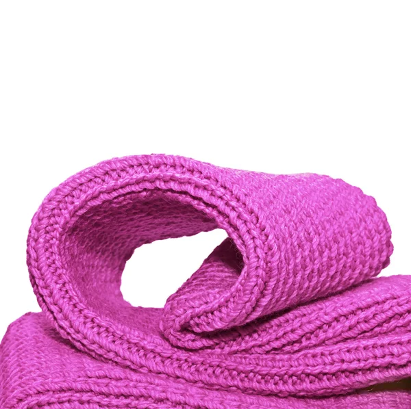 Knitted lilac cloth close up, on white — Stock Photo, Image