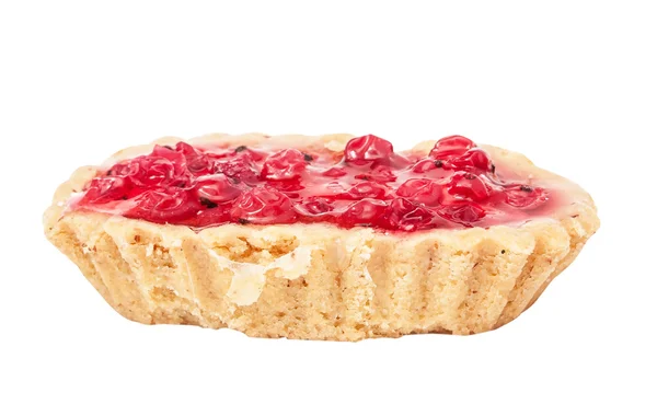 흰색 배경에 고립 된 크랜베리와 함께 맛 있는 케이크 — 스톡 사진